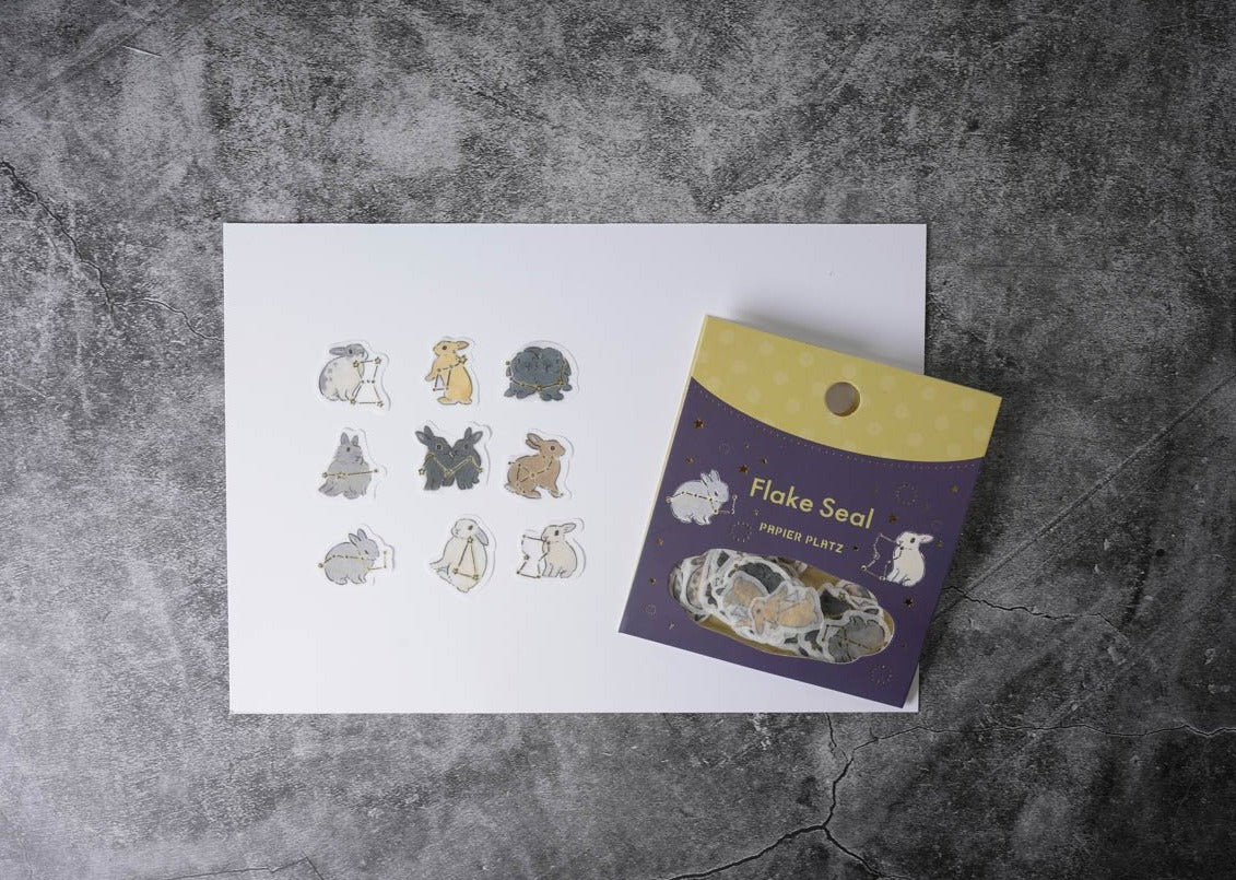 Papier Platz Flake Seals - Bunnies and Horoscopes