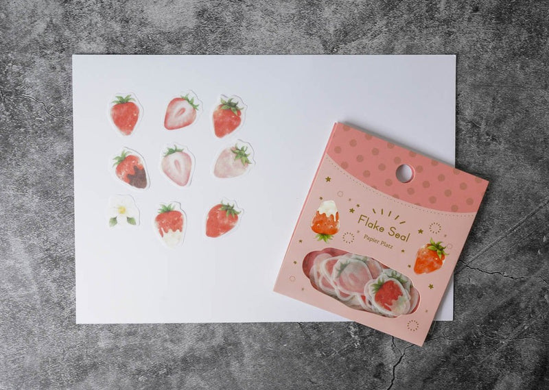 Papier Platz Flake Seals -Strawberries