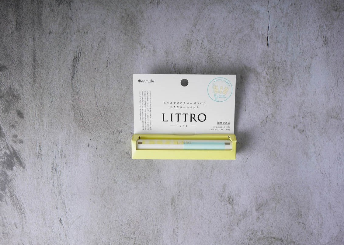Kanmido LITTRO Sticker Note Roll - Lemon and Light Blue