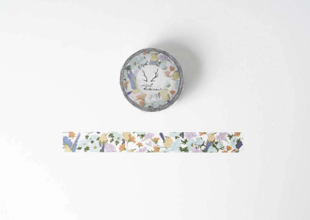Round Top Mirikulo:rer Washi Tape - Birds and Flowers