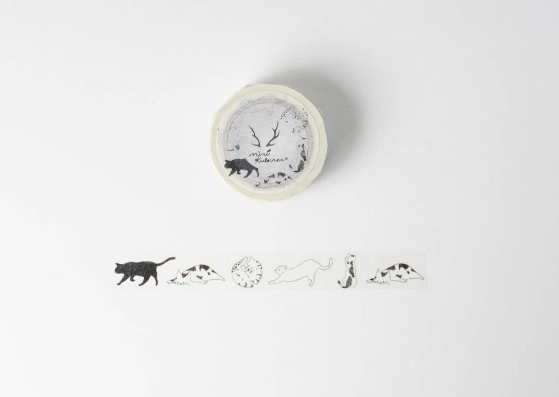 Round Top Mirikulo:rer Washi Tape - Cats