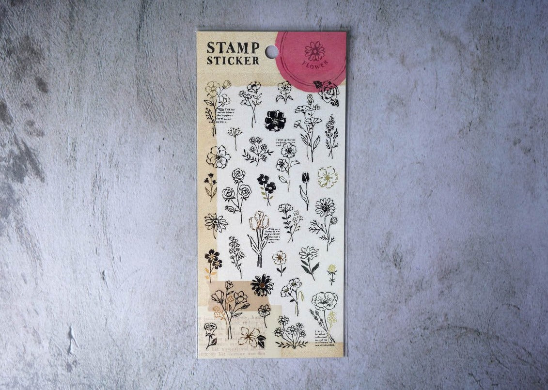 Mind Wave Stamp Stickers Flower Desk Gems