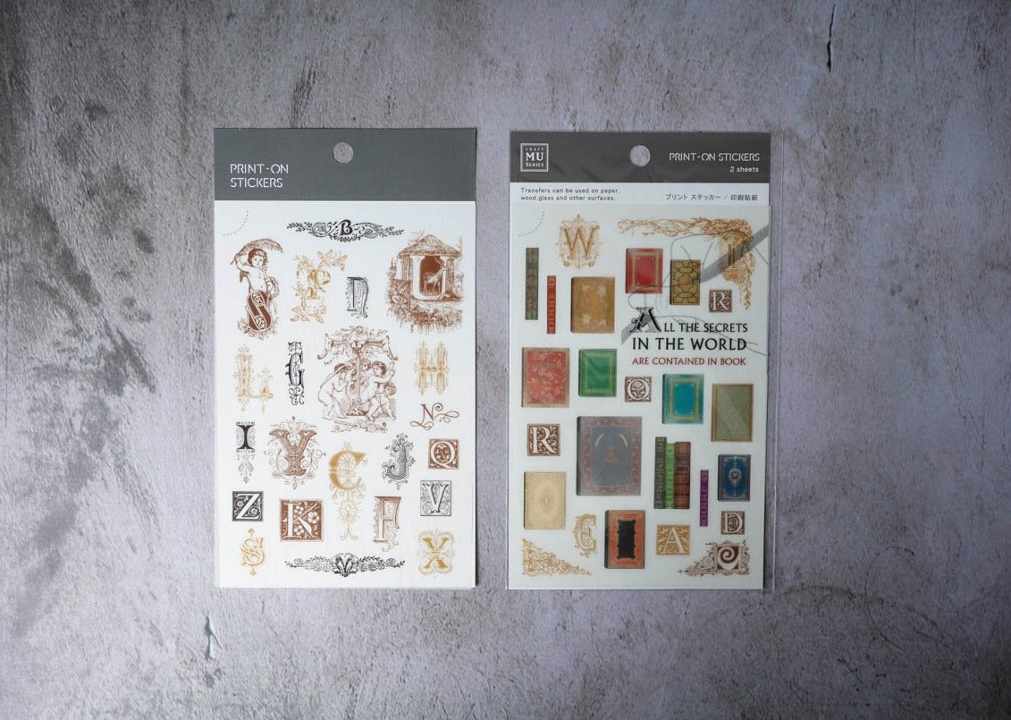 MU Print-on Stickers - Antique Books - No. 128