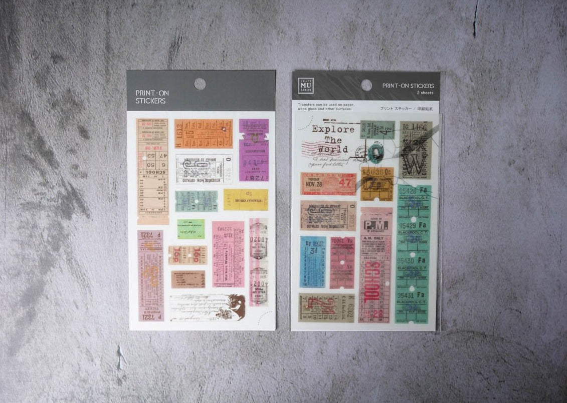 MU Print-on Stickers - Tickets - No. 129