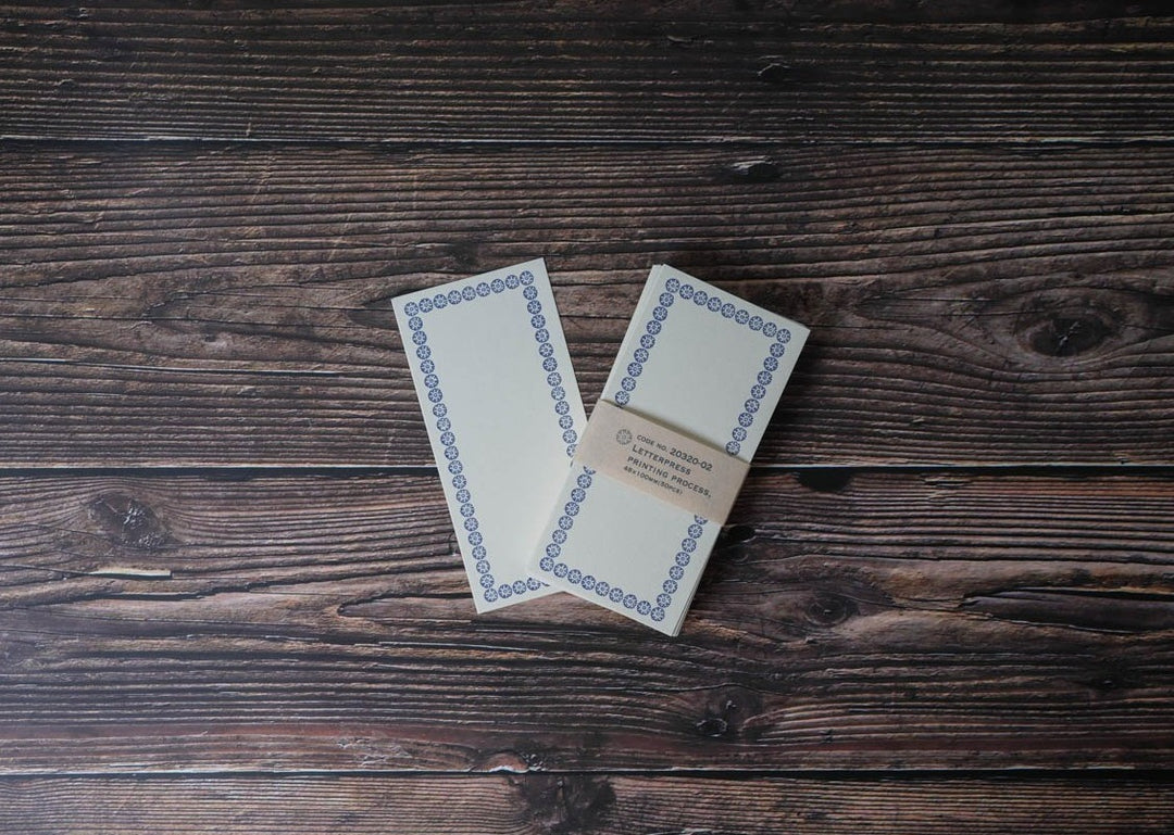Classiky Letterpress Memo Card - Blue