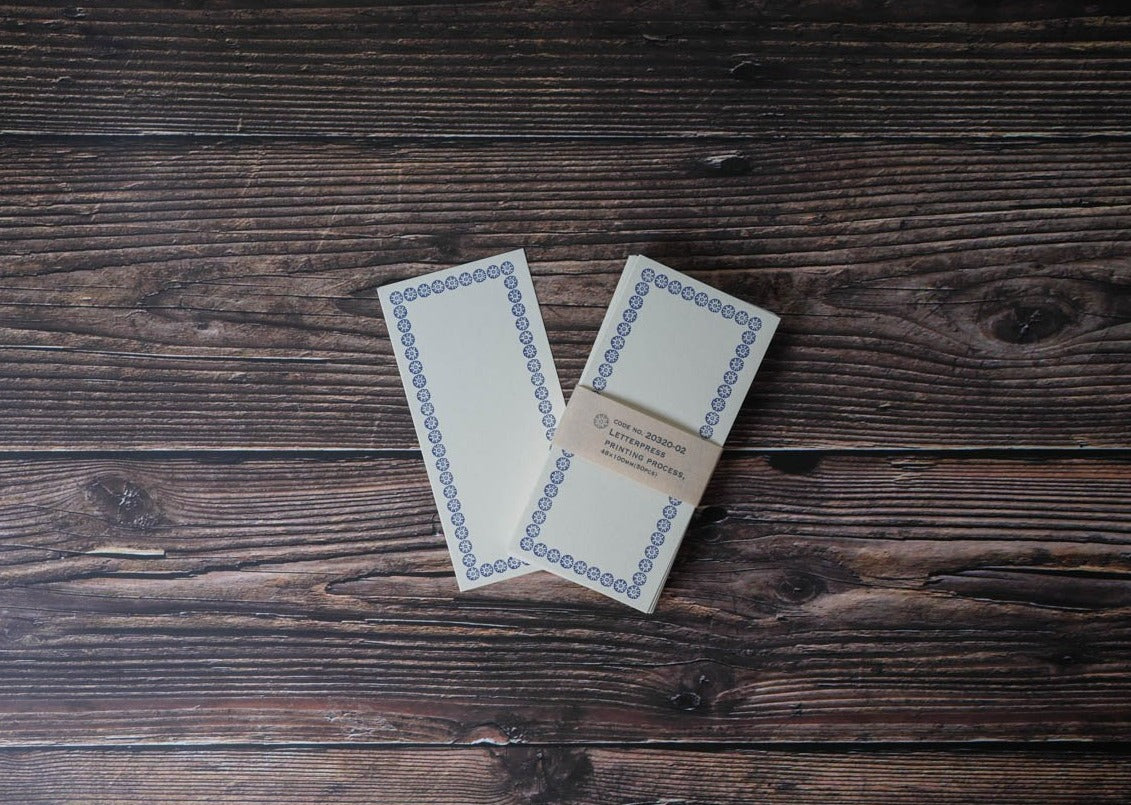 Classiky Letterpress Memo Card - Blue