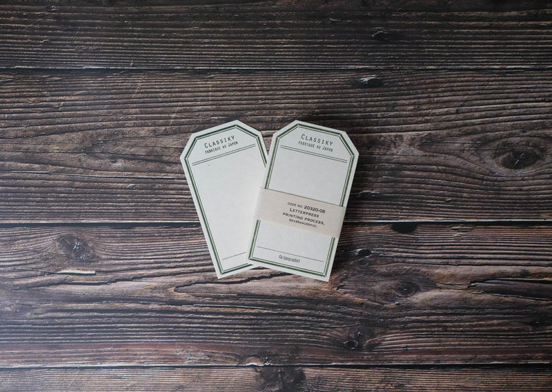 Classiky Letterpress Label Card Green
