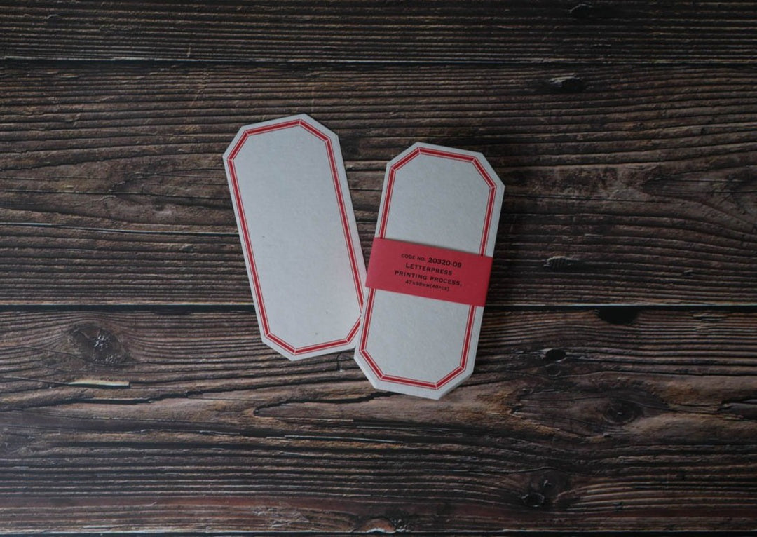 Classiky Letterpress Label Card red