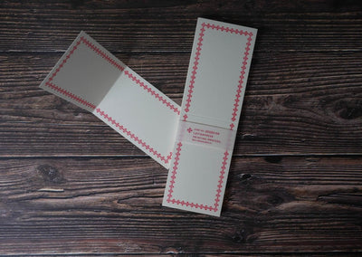 Classiky Letterpress Folded Memo Card - Red