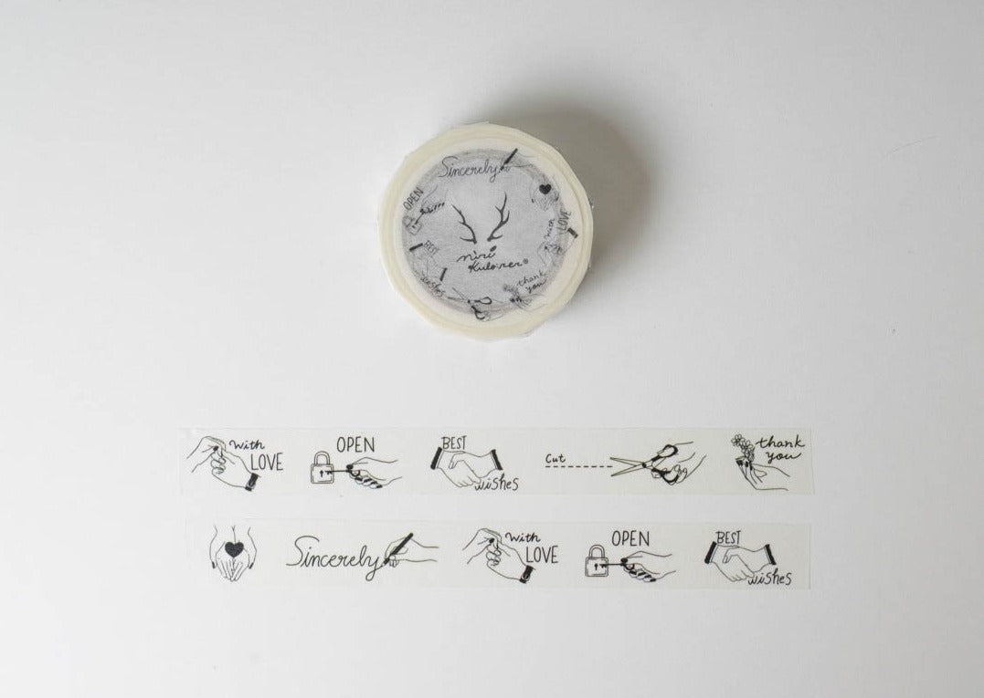 Round Top Mirikulo:rer Washi Tape - Hands
