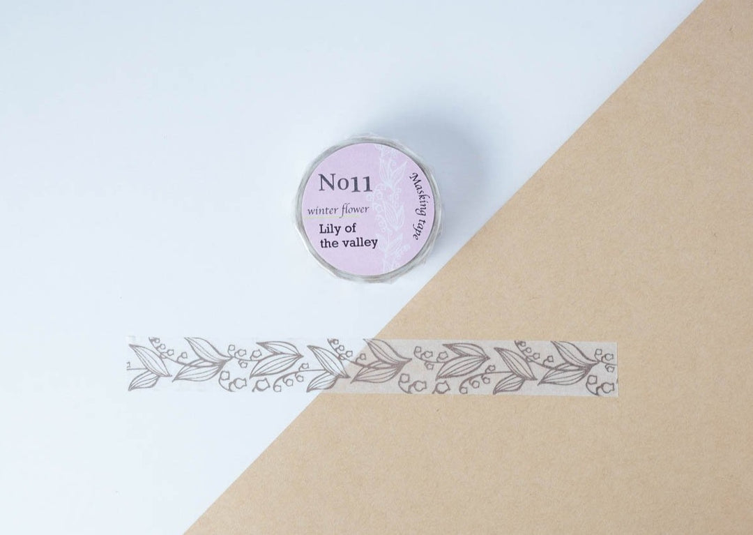 Round Top Winter Flower Washi Tape - Lily of the Valley