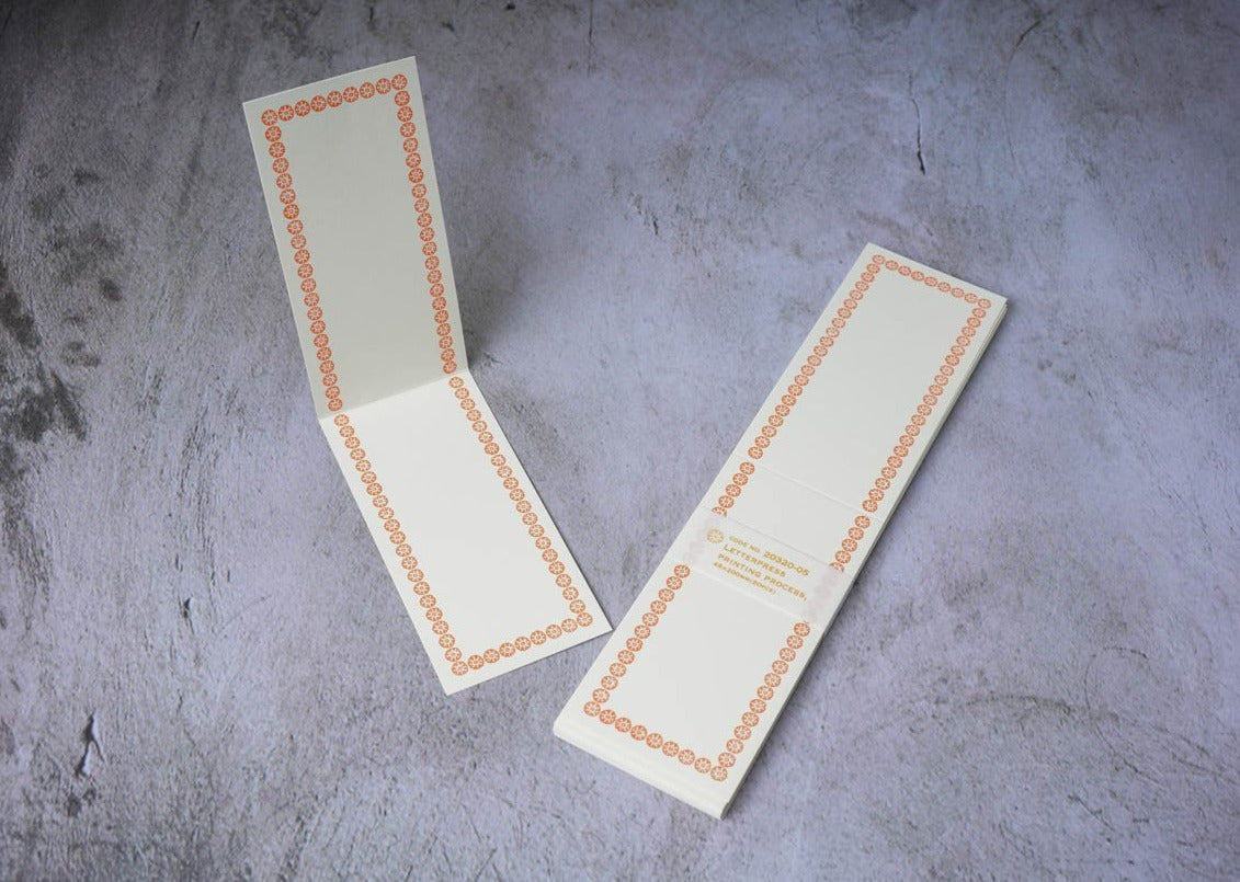 Classiky Letterpress Folded Memo Card - Orange