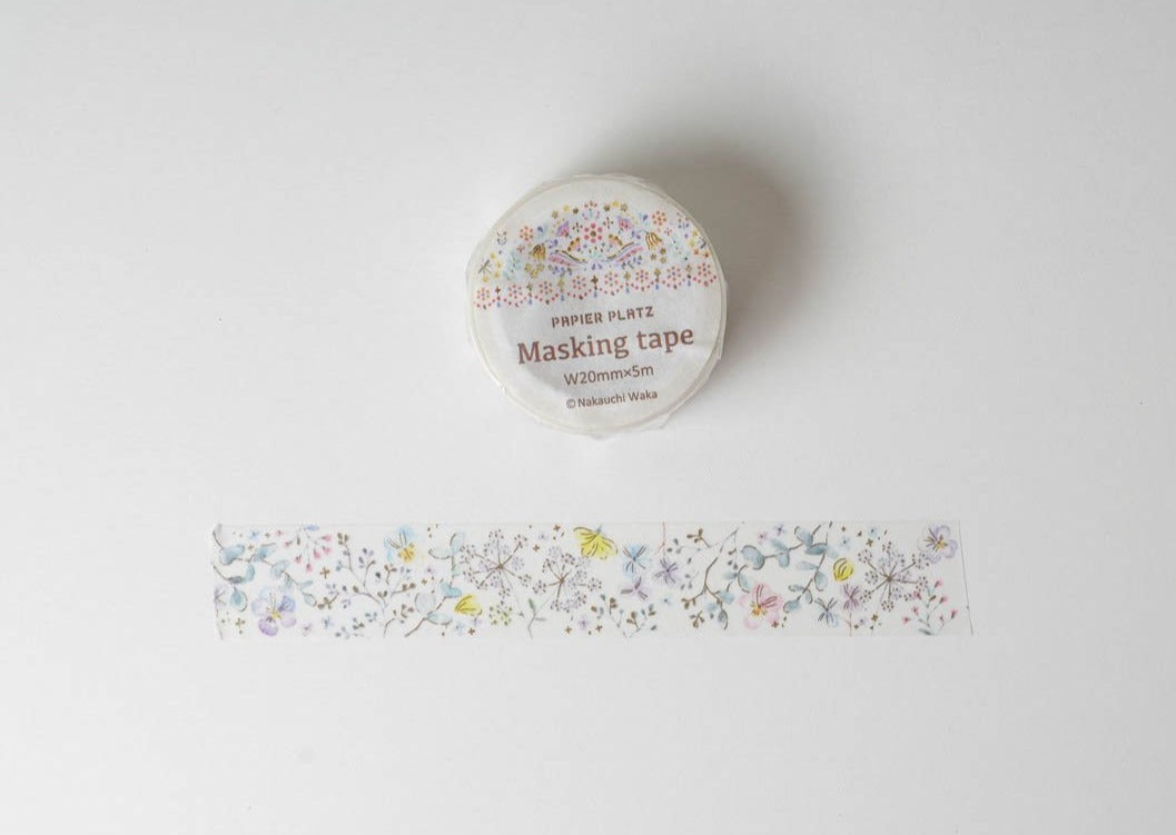 Papier Platz Nakauchi Waka Washi Tape - Pale Flower