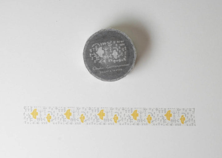 Oeda Letterpress Washi Tape - Bird Yellow