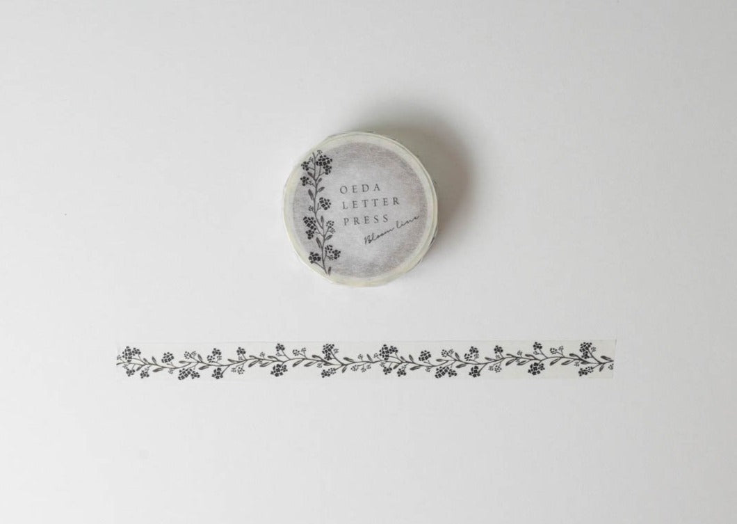 Oeda Letterpress Washi Tape - Bloom Line Black
