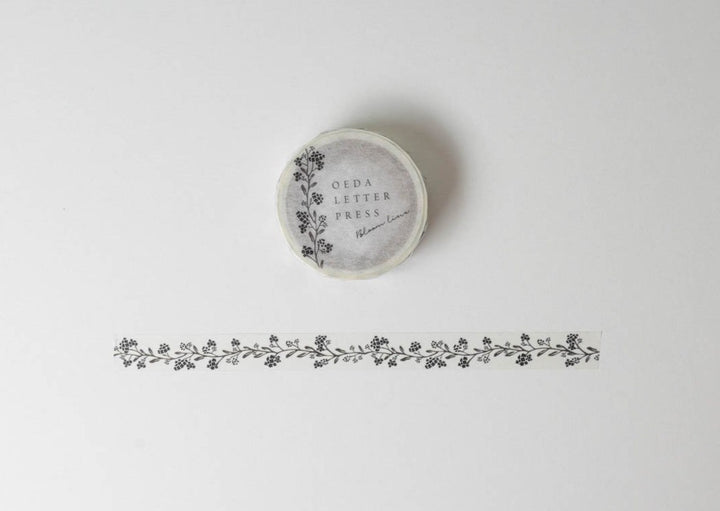 Oeda Letterpress Washi Tape - Bloom Line Black