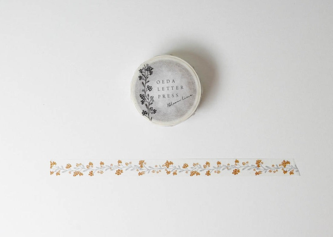 Oeda Letterpress Washi Tape - Bloom Line Yellow