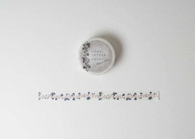 Oeda Letterpress Washi Tape - Bloom Line Blue
