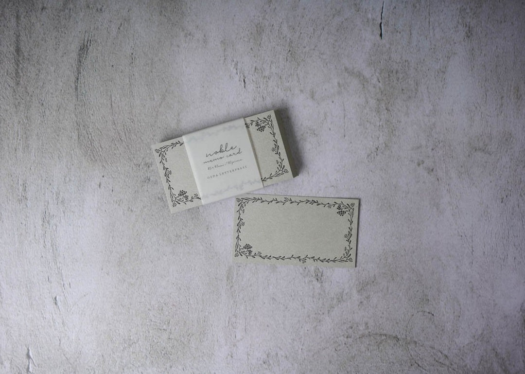 Oeda Letterpress Noble Memo Card Black