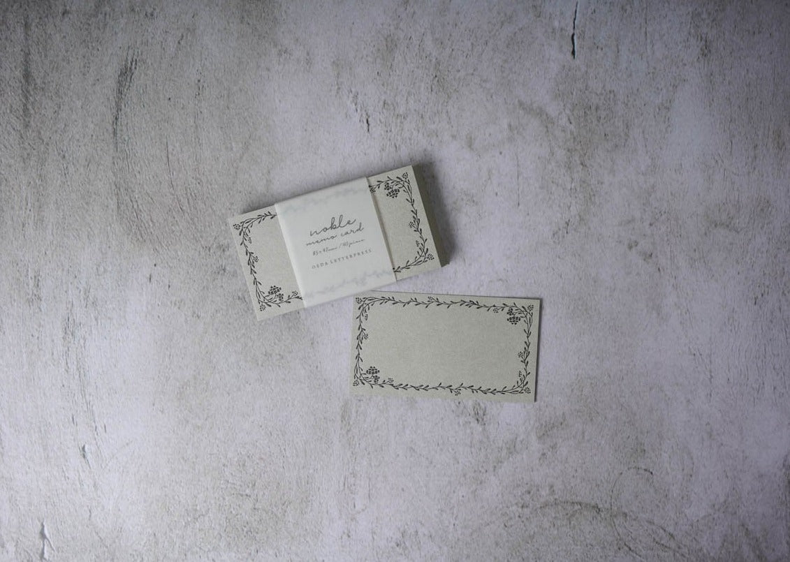 Oeda Letterpress Noble Memo Card Black