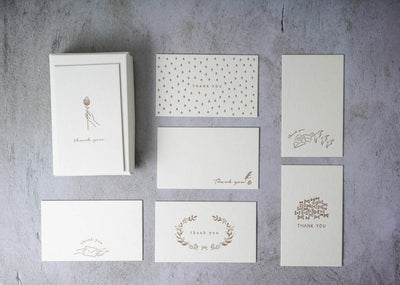 Oeda Letterpress Thank You Card Box Bronze