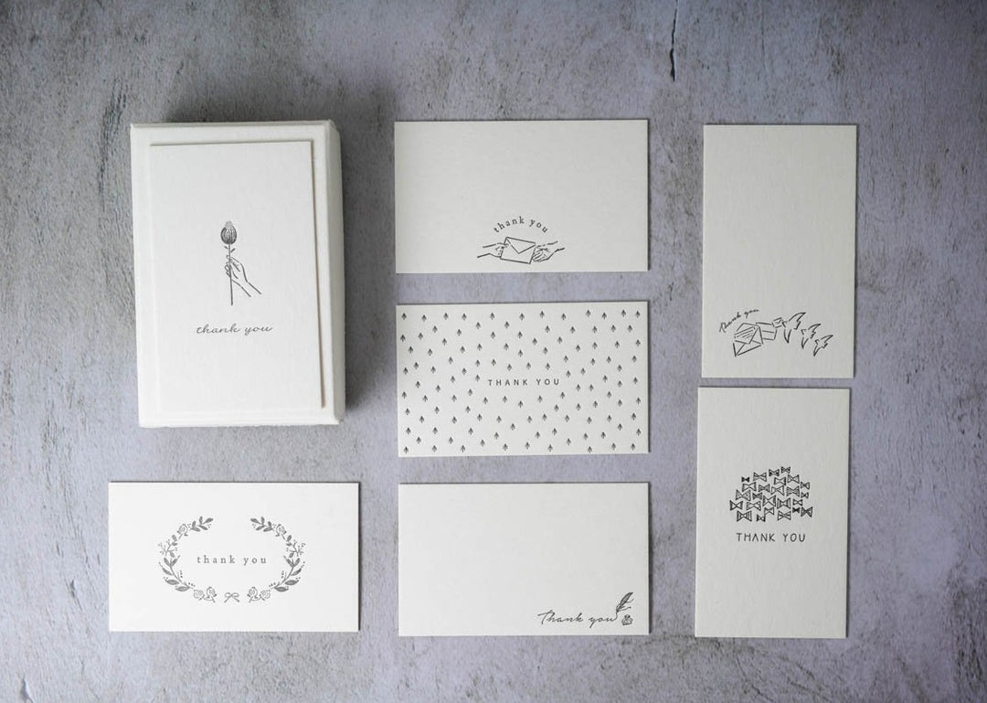 Oeda Letterpress Thank You Card Box Black