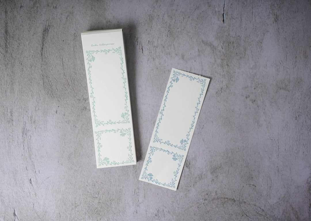 Oeda Letterpress Limited Edition Noble Label Book - Jade Green &amp; Pale Blue