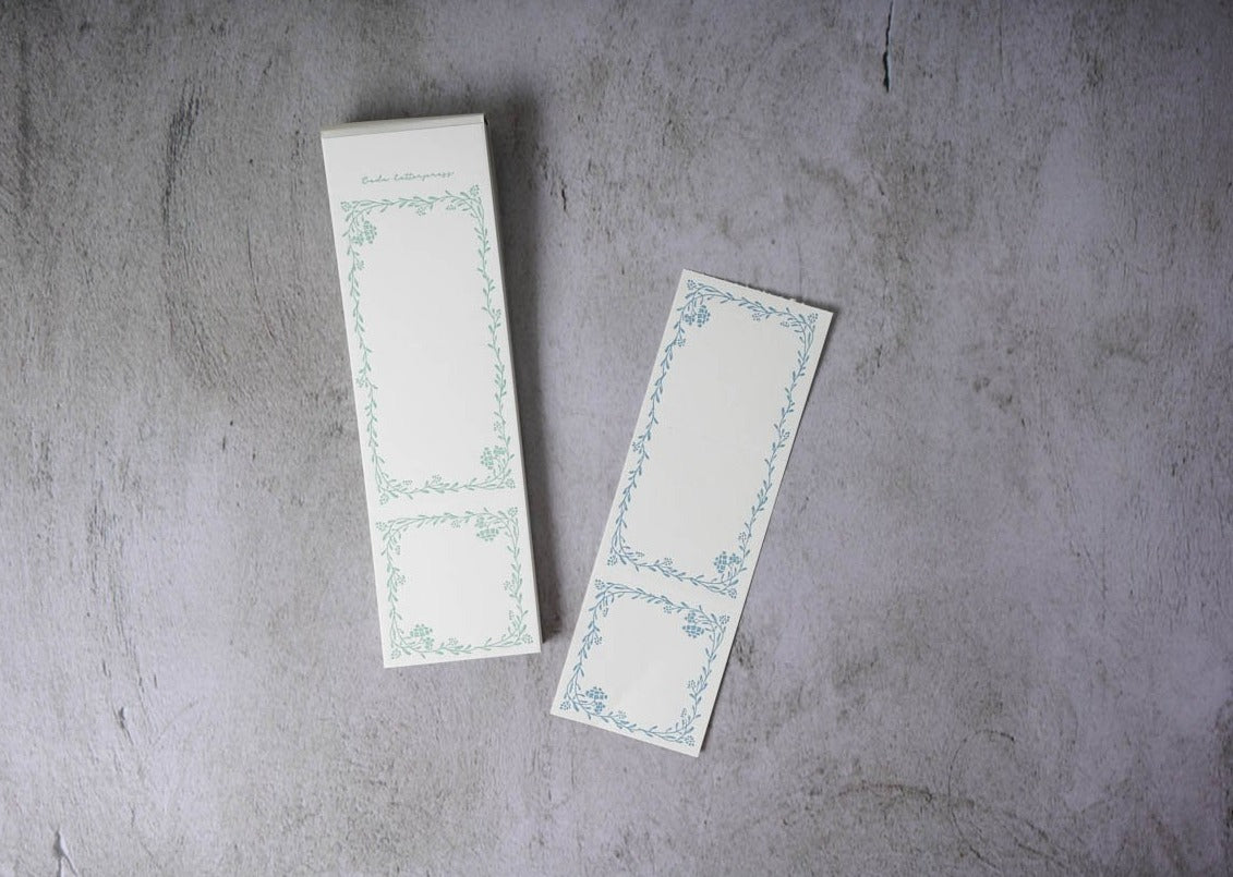 Oeda Letterpress Limited Edition Noble Label Book - Jade Green &amp; Pale Blue