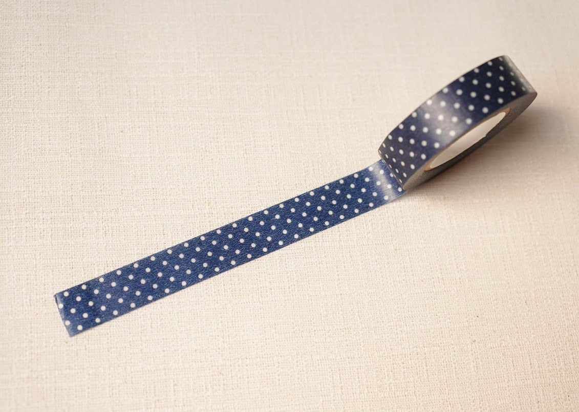Classiky Pin Dots Washi Tapes - 15mm Dark Blue
