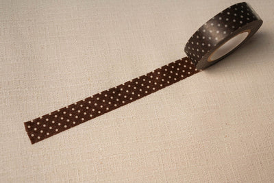 Classiky Pin Dots Washi Tapes - 15mm Umber Brown