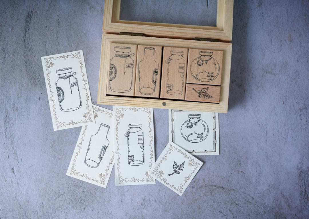 Lady F Stamp Set - Glass Jars