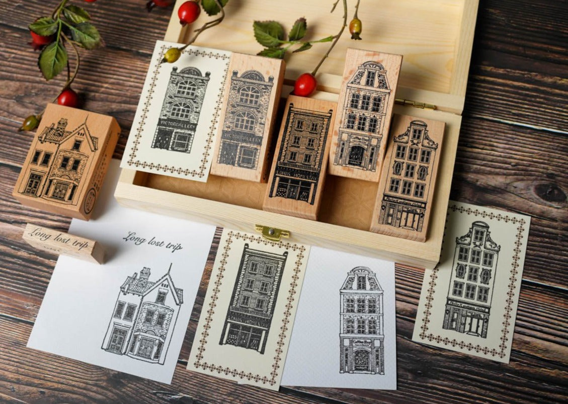 Lady F Stamp Set - Medieval Buildings