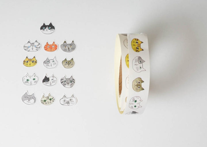 lassiky Toranekobonbon Sticker Roll - 18mm Cats