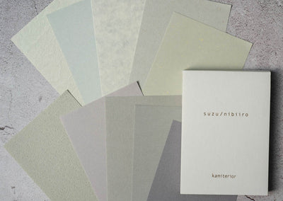 Kamiterior Memoterior Paper Set - Colors Green Grey suzu/nibiiro