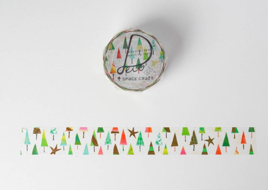 Round Top Space Craft Washi Tape - Christmas Trees