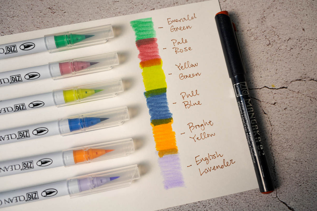 Kuretake ZIG Mangaka Watercolor Brush Pen set