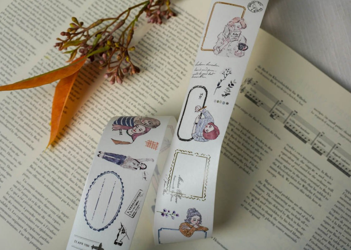 Pion Washi Tape - Label and Girls