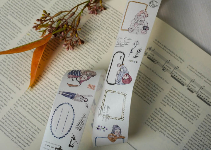 Pion Washi Tape - Label and Girls