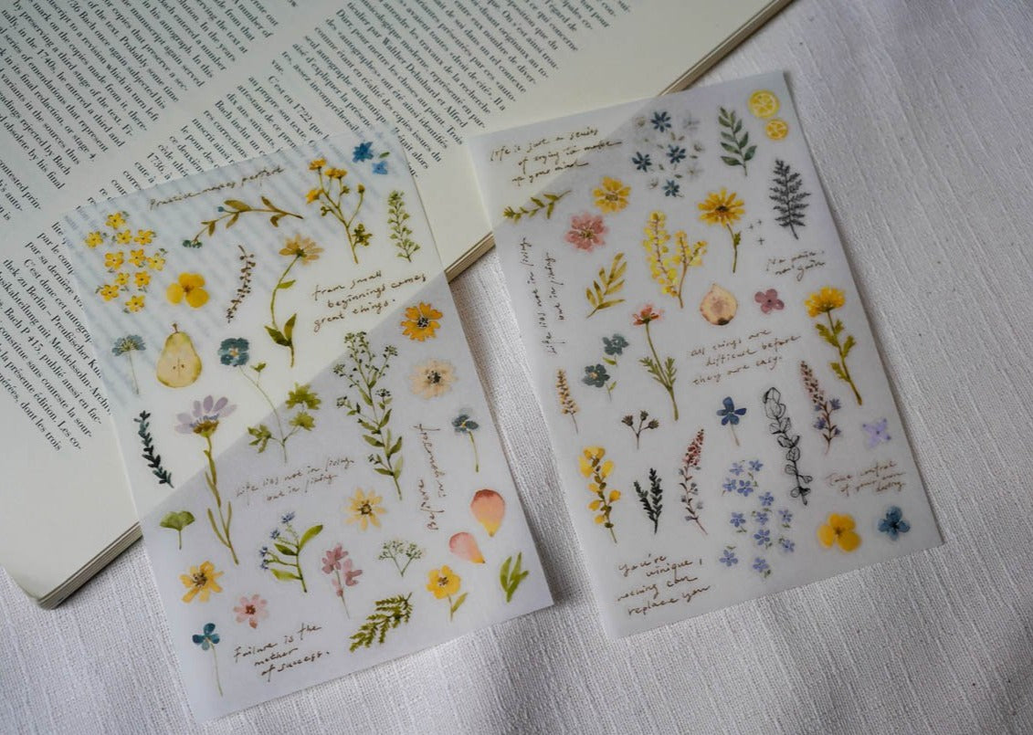 Pion Transfer Stickers - Watercolor Plants