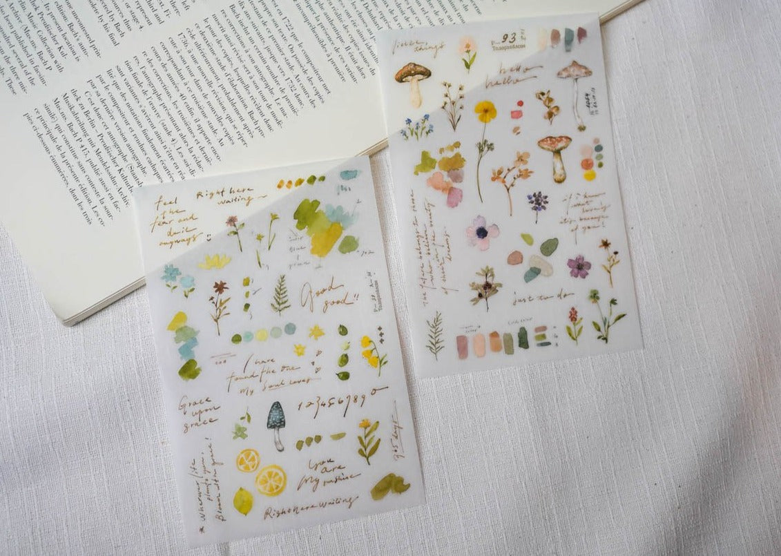 Pion Transfer Stickers - Watercolor Garden