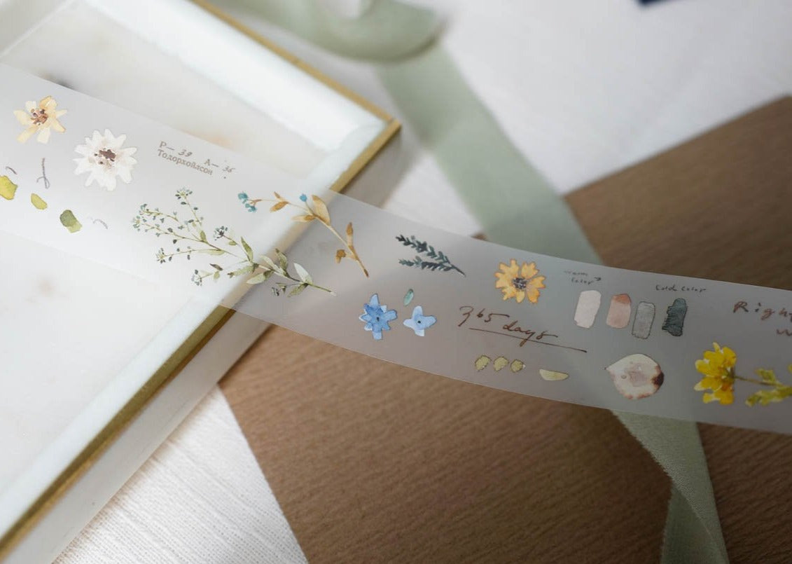 Pion Matt PET Tape - Watercolor Botanical Garden