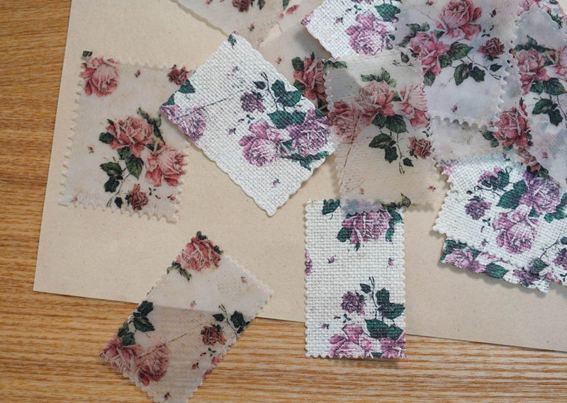 Stamp Shaped Handmade Decoration Paper Set - Vintage Roses