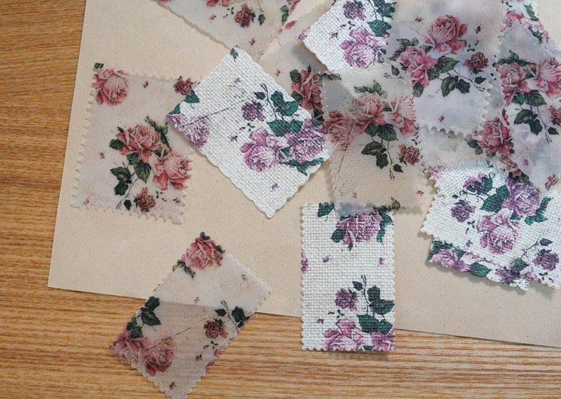 Stamp Shaped Handmade Decoration Paper Set - Vintage Roses