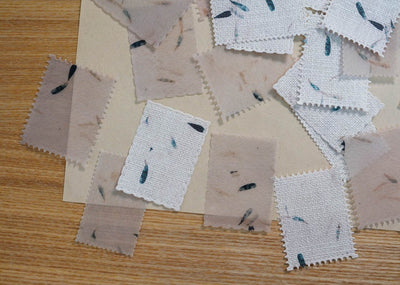 tamp Shaped Handmade Decoration Paper Set - Leaves Media 1 of 2