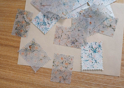 Stamp Shaped Handmade Decoration Paper Set - Floral