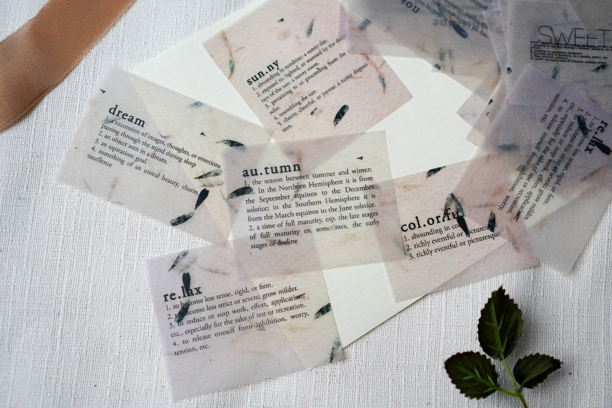 Glassine Handmade Decoration Paper Set - Leaves