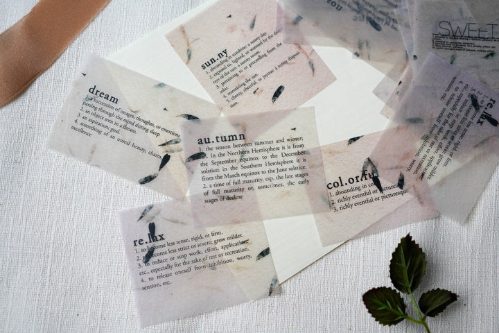 Glassine Handmade Decoration Paper Set - Leaves