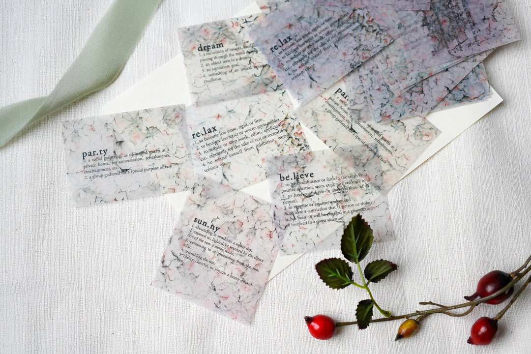 Glassine Handmade Decoration Paper Set - Floral