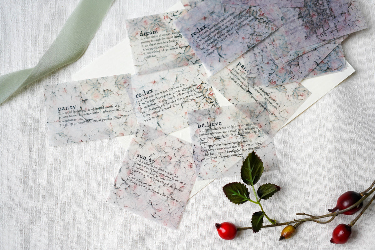 Glassine Handmade Decoration Paper Set - Floral