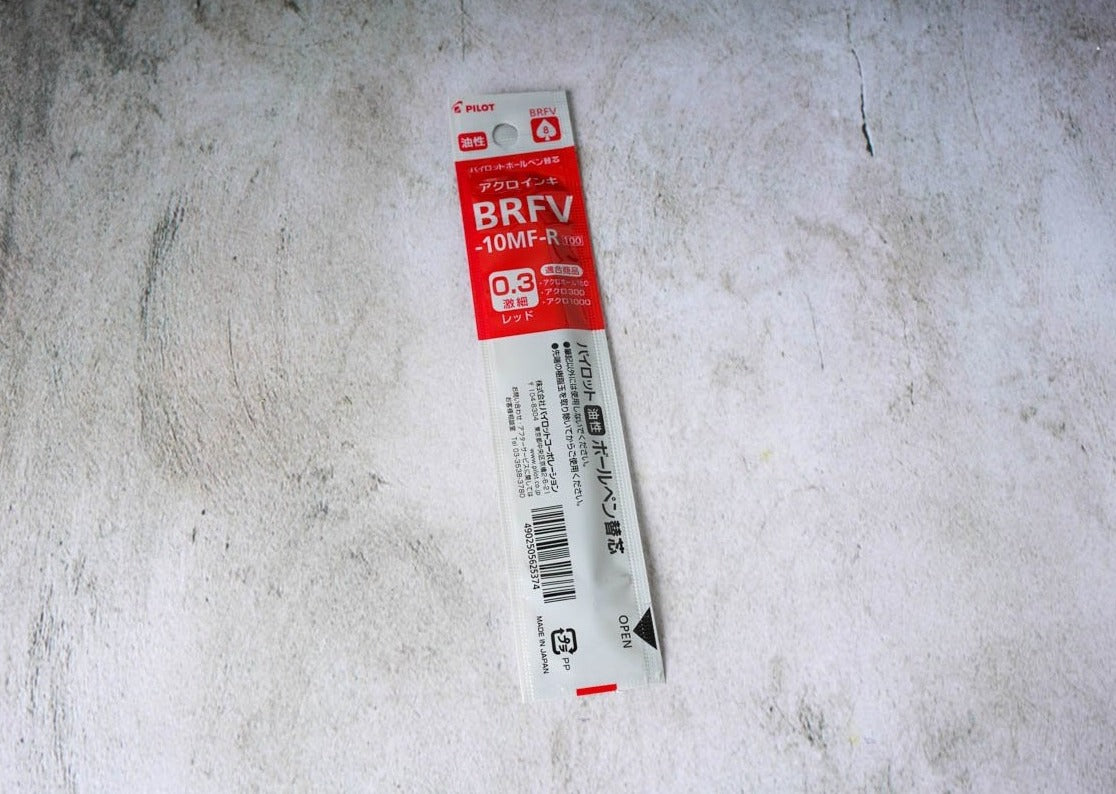 Pilot Oil-based Ballpoint Pen Refills - 0.3 - Red